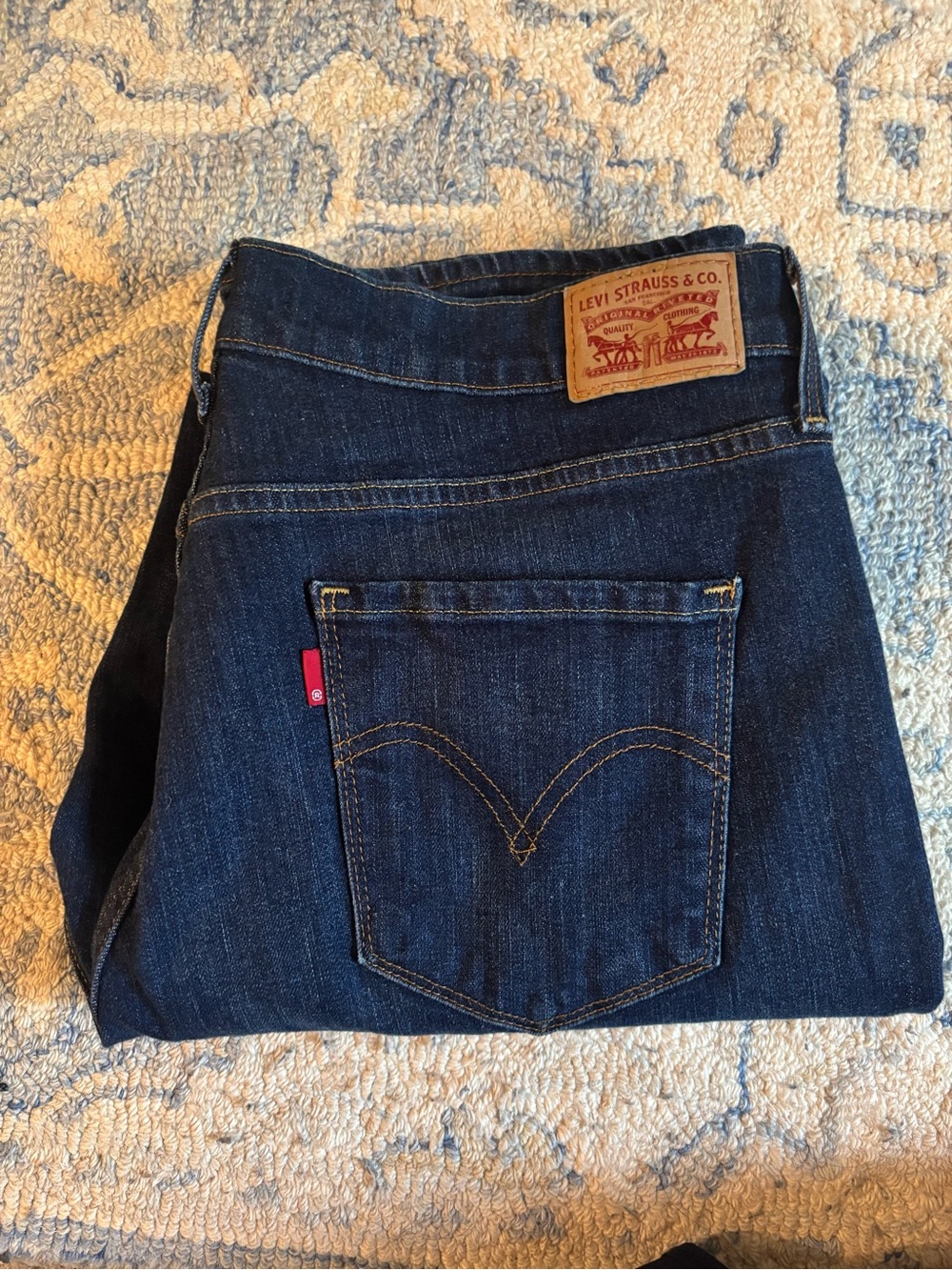 Levi's Women’s 505 Straight Dark Blue Jeans